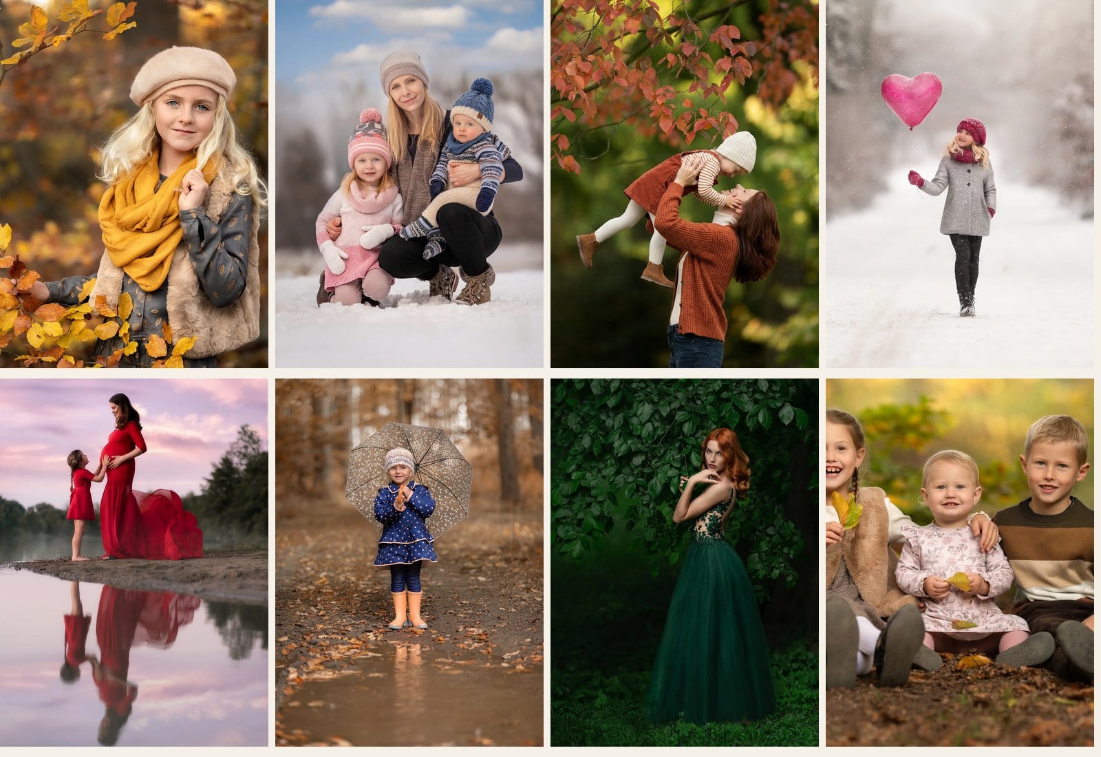 A collection of portrait palettes and color relationships